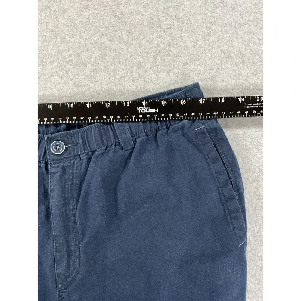 Tommy Bahama Relax Mens Navy 100% Linen Elastic Waist Drawstring Pants L 2724